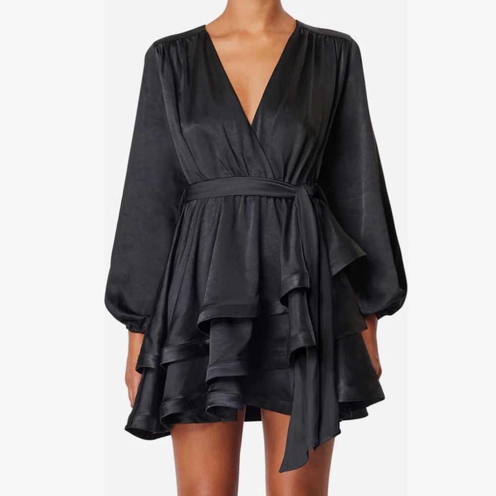 Elliatt Clementine Long Sleeve Ruffle Mini Dress Medium New Without Tags